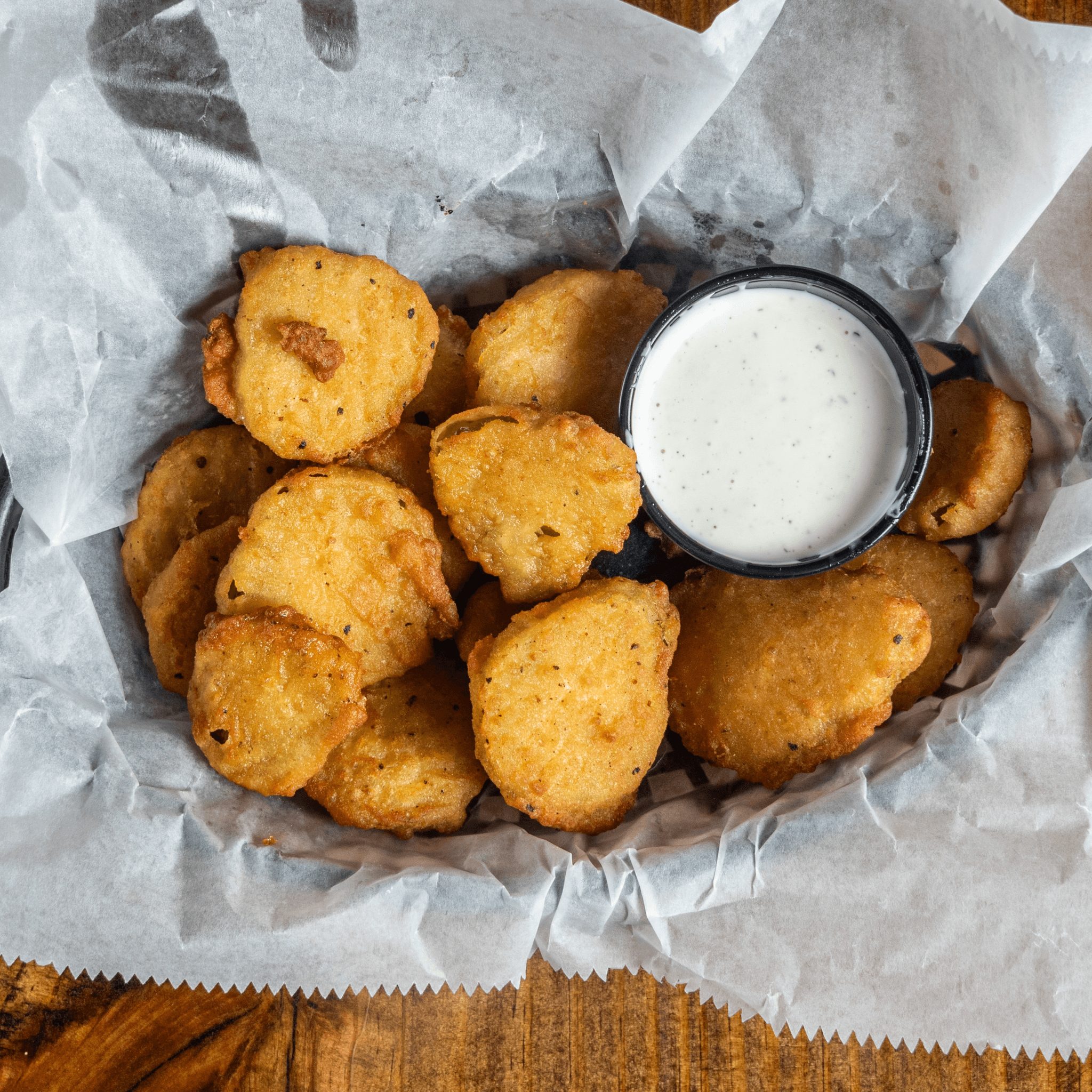 Fried Dill Pickle Chips.